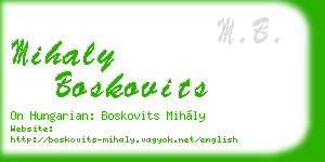 mihaly boskovits business card